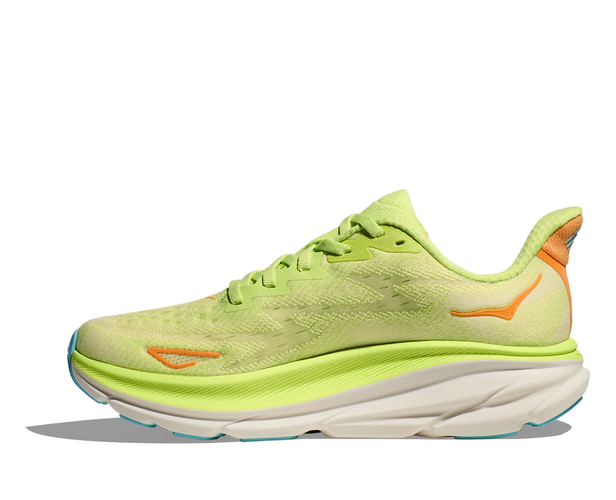 WOMEN'S HOKA CLIFTON 9 | LETTUCE / SOLAR FLARE