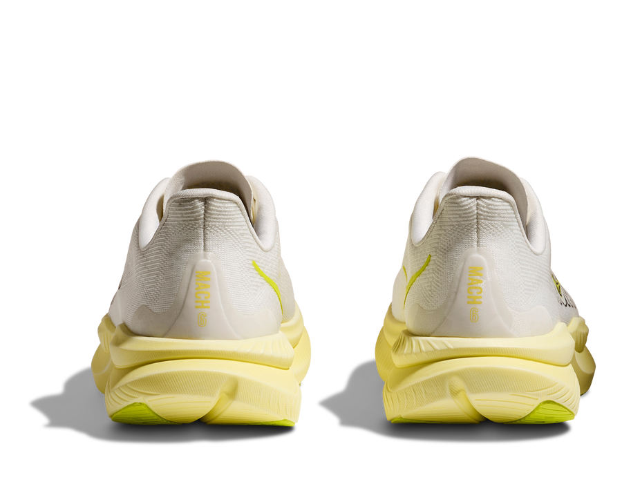 WOMEN'S HOKA MACH 6 | WHITE | NEON HOKA CITRUS