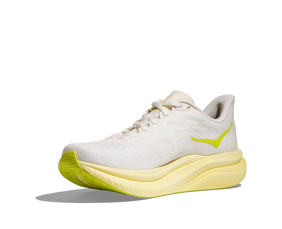 WOMEN'S HOKA MACH 6 | WHITE | NEON HOKA CITRUS