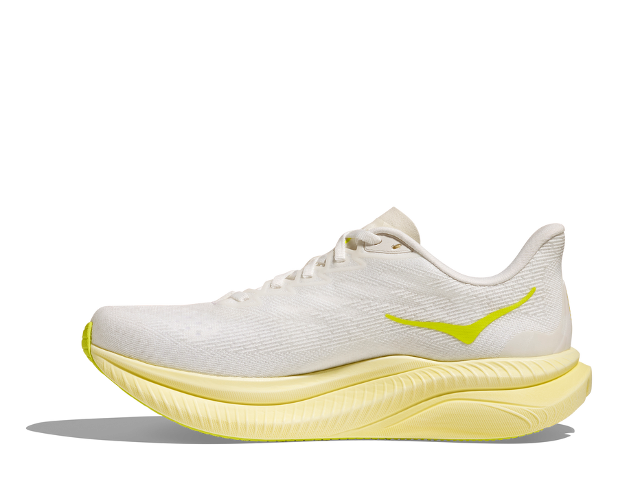 WOMEN'S HOKA MACH 6 | WHITE | NEON HOKA CITRUS