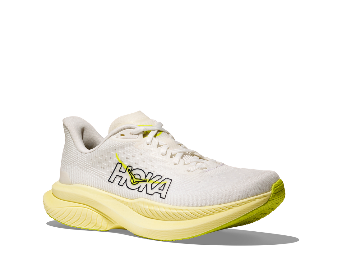 WOMEN'S HOKA MACH 6 | WHITE | NEON HOKA CITRUS