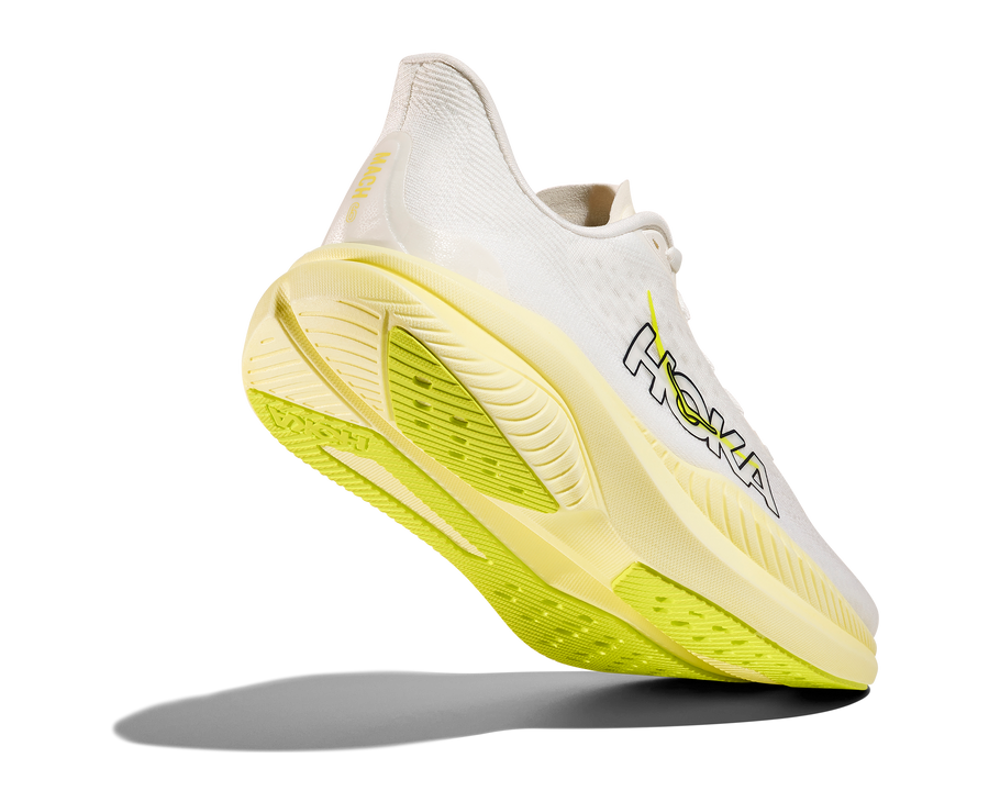 WOMEN'S HOKA MACH 6 | WHITE | NEON HOKA CITRUS