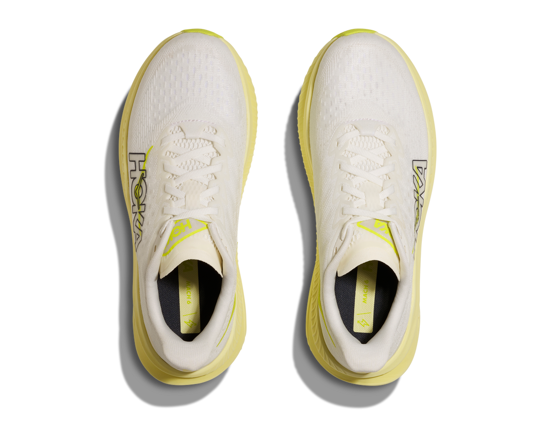 WOMEN'S HOKA MACH 6 | WHITE | NEON HOKA CITRUS
