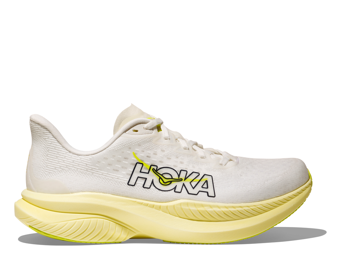 WOMEN'S HOKA MACH 6 | WHITE | NEON HOKA CITRUS
