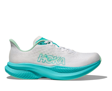 WOMEN'S HOKA MACH 6 | WHITE / CIELO BLUE