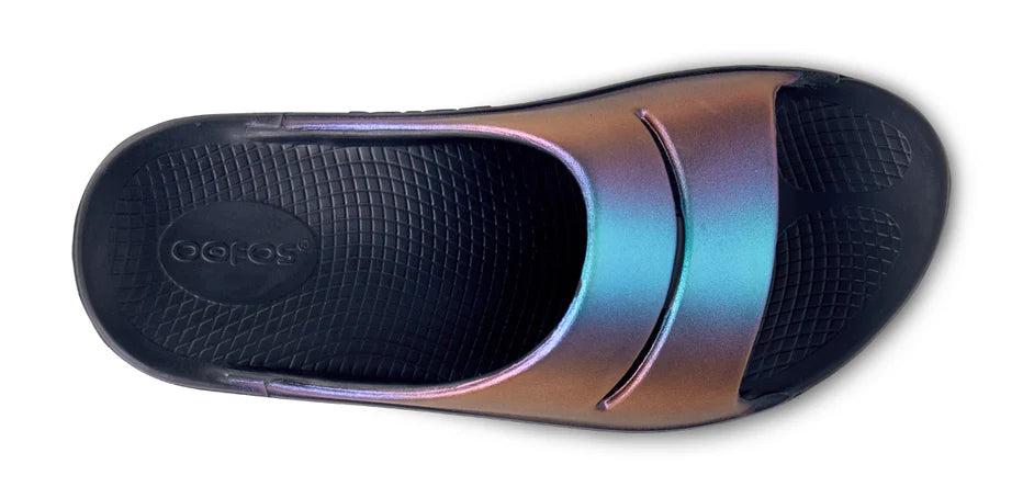 WOMEN'S OOFOS OOLALA LUXE SLIDE | MIDNIGHT SPECTRE