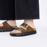 WOMEN'S PAPILLIO BY BIRKENSTOCK ARIZONA CHUNKY PLATFORM | DARK TEA / BLACK