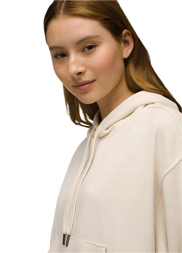 WOMEN'S PRANA COZY UP CROP HOODIE | CANVAS HEATHER