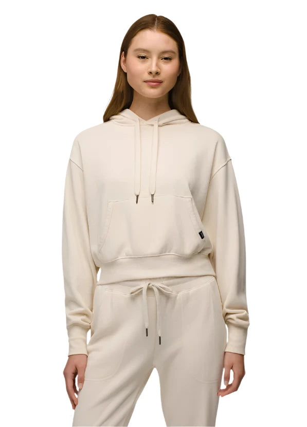 WOMEN'S PRANA COZY UP CROP HOODIE | CANVAS HEATHER