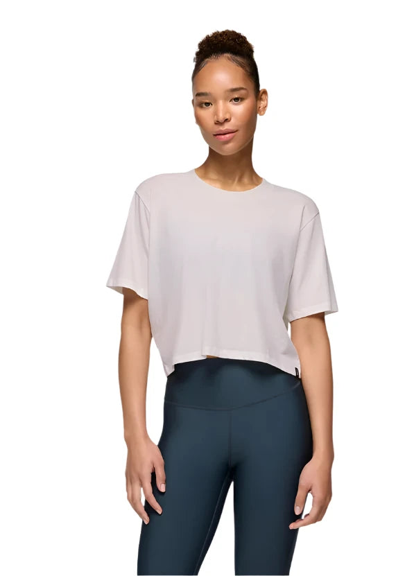 WOMEN'S PRANA EVERYDAY CROP TEE | SOFT WHITE