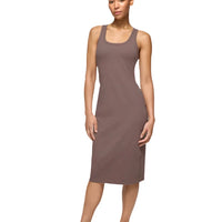 WOMEN'S PRANA HEAVANA RACERBACK MIDI DRESS | CAROB HEATHER