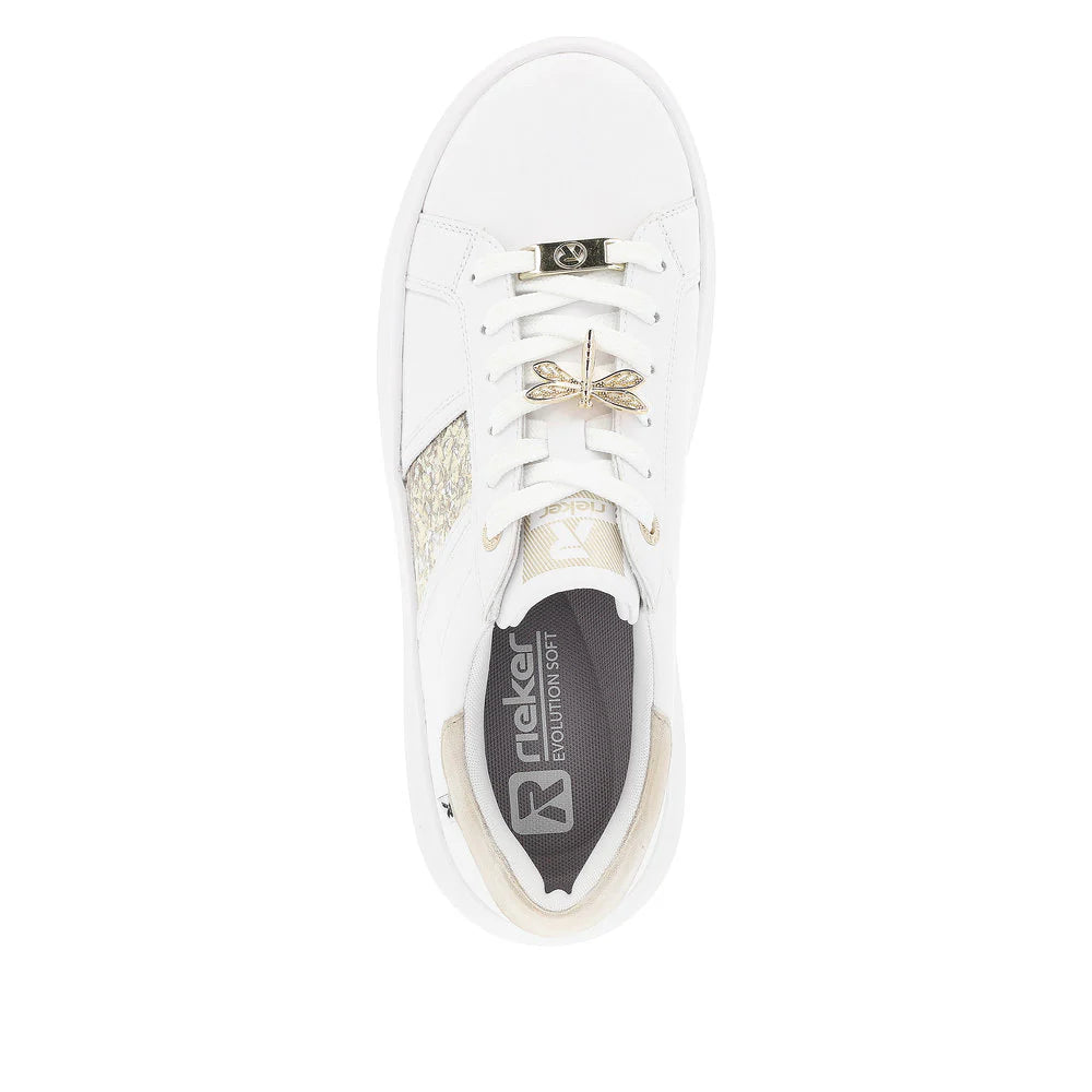 WOMEN'S RIEKER ADELIA 02 | WEISS / MUSCHEL / GOLD-SILBER