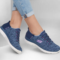 WOMEN'S SKECHERS SLIP-INS: SUMMITS DAZZLING HAZE / NAVY / PURPLE