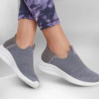 WOMEN'S SKECHERS SLIP-INS: ULTRA FLEX 3.0 SMOOTH STEP | GRAY