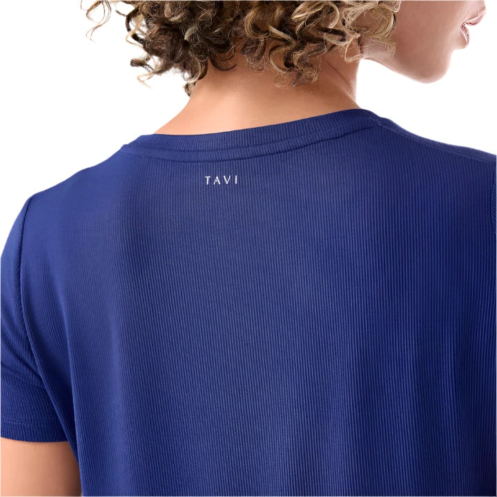 WOMEN'S TAVI RIBBED TEE | DEEP NAVY