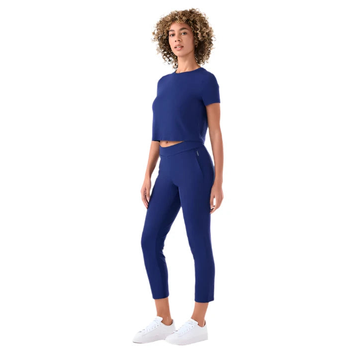 WOMEN'S TAVI RIBBED TEE | DEEP NAVY
