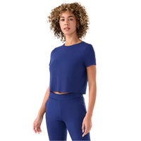 WOMEN'S TAVI RIBBED TEE | DEEP NAVY
