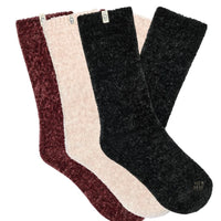 WOMEN'S UGG COZY LEDA SPARKLE SOCKS 3 PACK | CREAM / RUBIOUS / BLACK