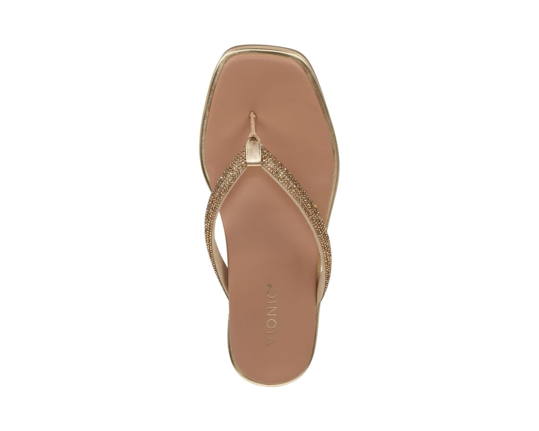 WOMEN'S VIONIC VISTA SHINE SANDAL | GOLD LEATHER