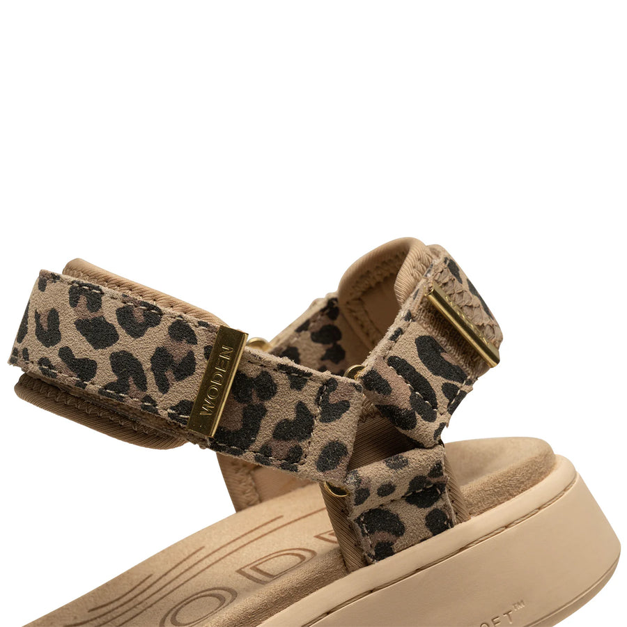 WOMEN'S WODEN LINE SANDAL | LEOPARD SUEDE