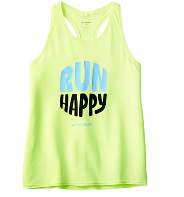 WOMEN'S BROOKS DISTANCE TANK 3.0 | NEO YELLOW / RUN HAPPY