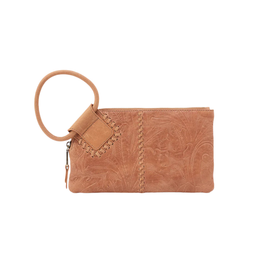 WOMEN'S HOBO SABLE WRISTLET | SADDLE TOOLED EMBOSSED LEATHER