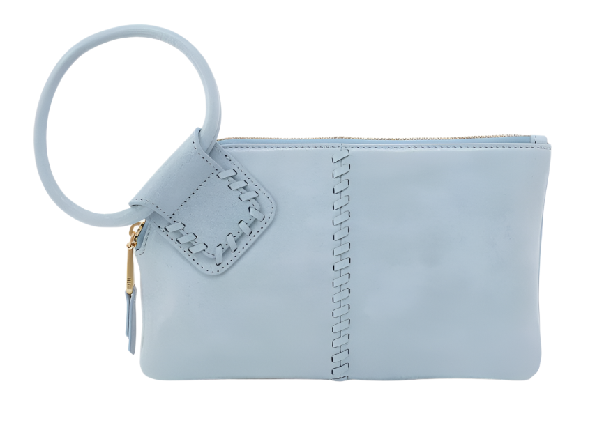 Hobo Sable Wristlet in Burnished Sage Metallic Leather