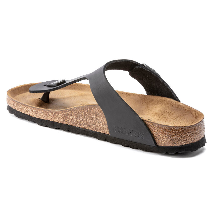 WOMEN'S BIRKENSTOCK GIZEH | BLACK OILED LEATHER