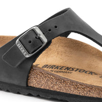 WOMEN'S BIRKENSTOCK GIZEH | BLACK OILED LEATHER