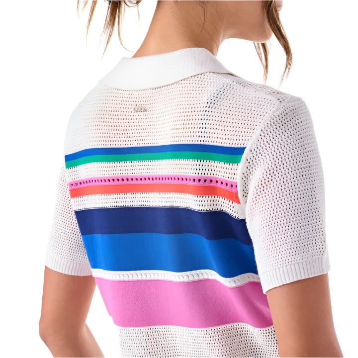 WOMEN'S TAVI PREP POLO SWEATER | THRIVE STRIPE