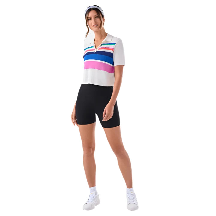 WOMEN'S TAVI PREP POLO SWEATER | THRIVE STRIPE