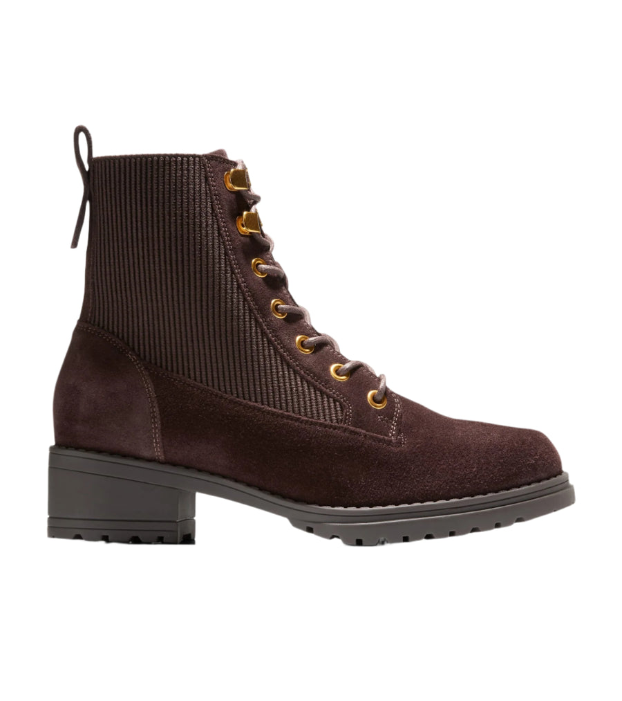 WOMEN'S COLE HAAN CAMEA WATERPROOF COMBAT BOOT II | LAVA SUEDE