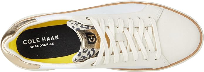 WOMEN'S COLE HAAN GRANDPRØ TOPSPIN SNEAKER | WHITE / LEOPARD PRINT