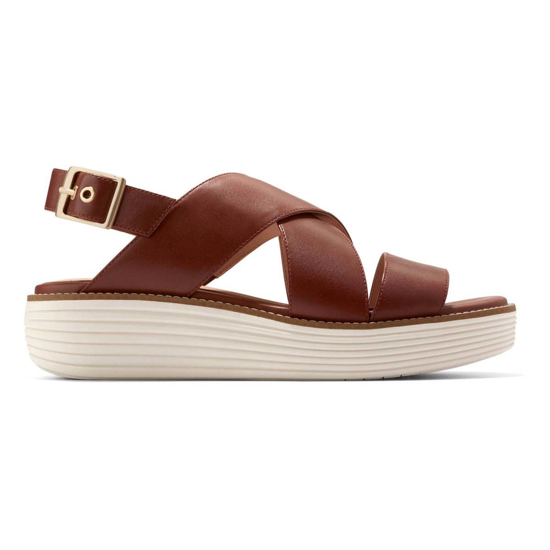 WOMEN'S COLE HAAN ØRIGINAL GRAND PLATFORM SANDALS | DARK CUOIO / IVORY