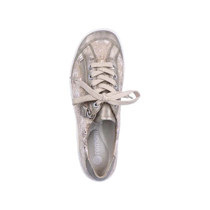 WOMEN'S REMONTE LIV 02 ZIP SNEAKER | PERLE / BEIGE-METALLIC