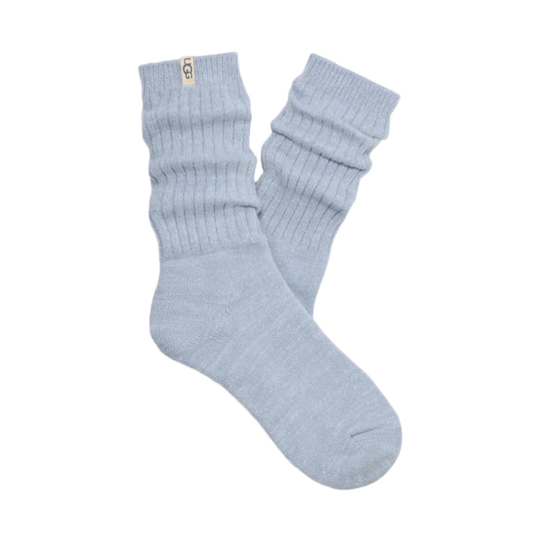 WOMEN'S UGG RIB KNIT SLOUCHY CREW SOCK | ICELANDIC BLUE