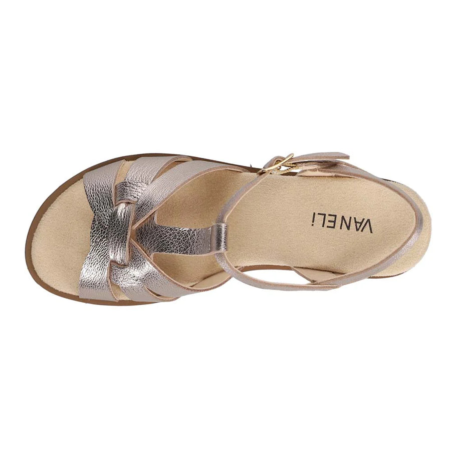 WOMEN'S VANELI CARLY WEDGE SANDAL | SHELL METALLIC – Randy's Shoes