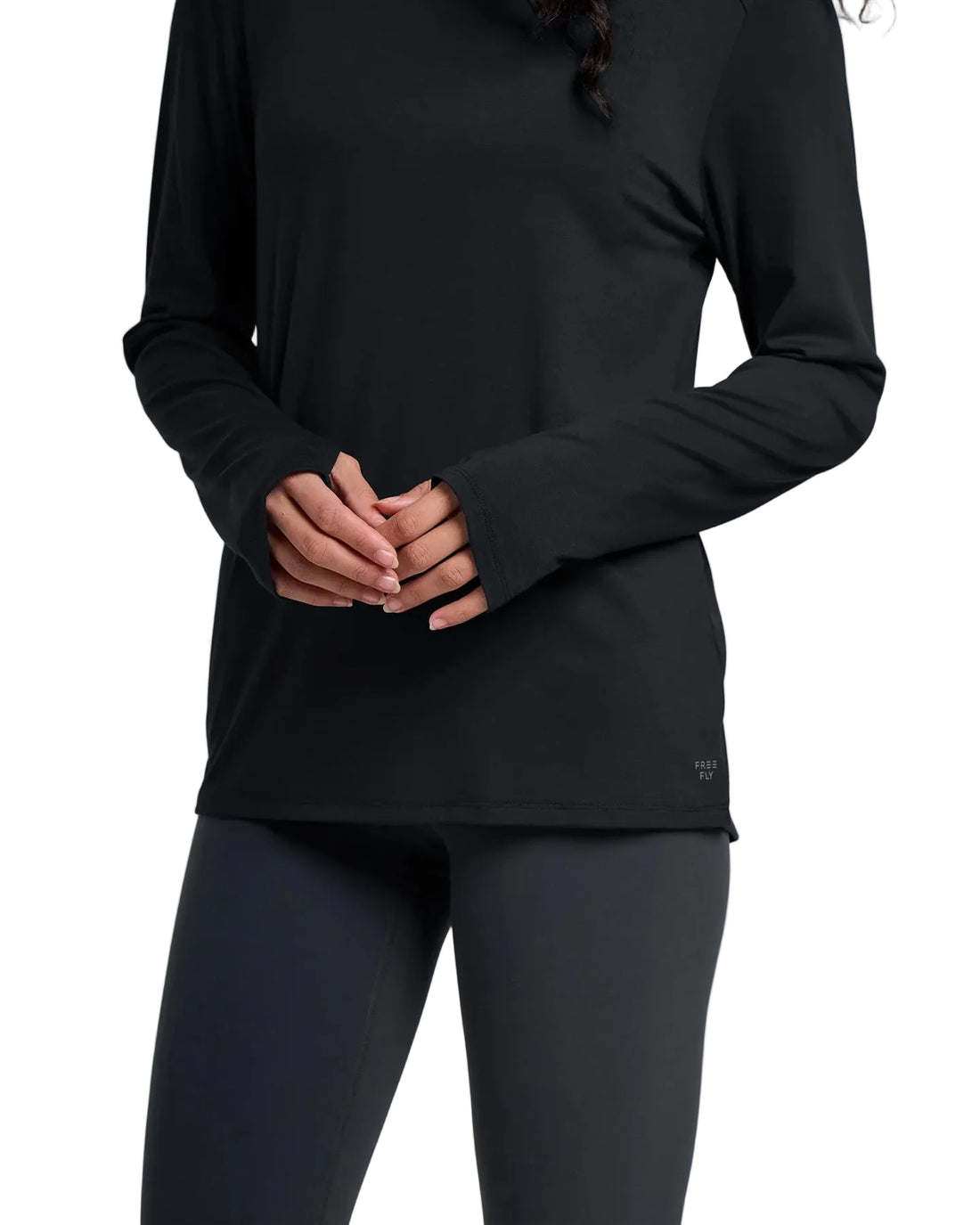 WOMEN'S FREE FLY BAMBOO SHADE LONG SLEEVE II | BLACK