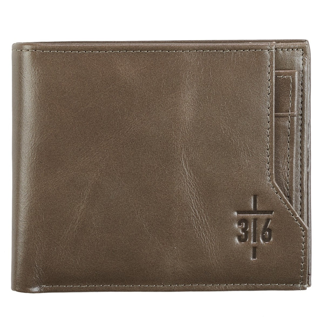 CHRISTIAN ART GIFTS FULL GRAIN LEATHER WALLET | TAUPE