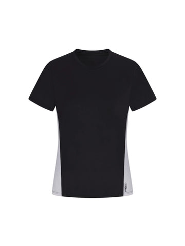 WOMEN'S PB5-STAR VENTED COURT TEE | BLACK / WHITE