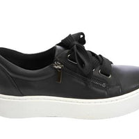 WOMEN'S VANELI YUCEL SIDE ZIP LACE UP SNEAKER | BLACK MARGE NAPPA