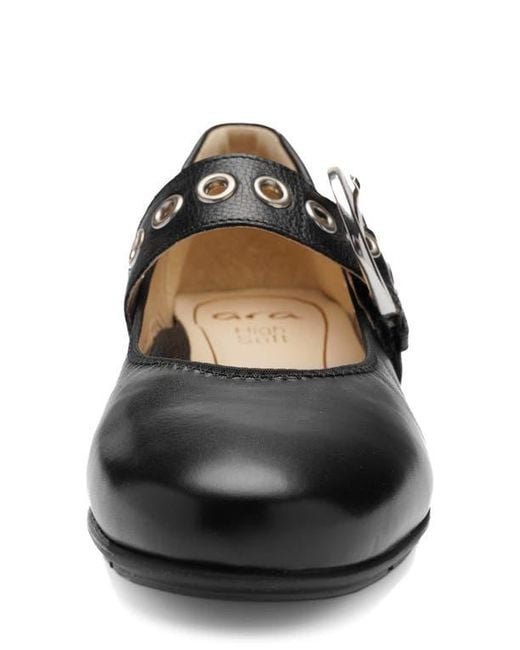 WOMEN'S ARA BEGONIA MARY JANE FLAT | BLACK