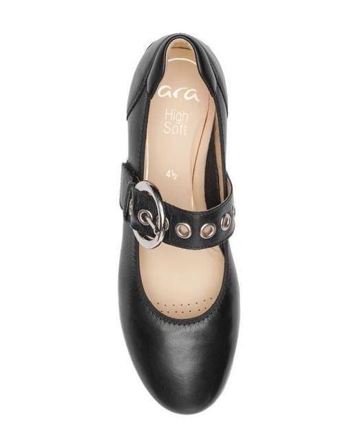 WOMEN'S ARA BEGONIA MARY JANE FLAT | BLACK