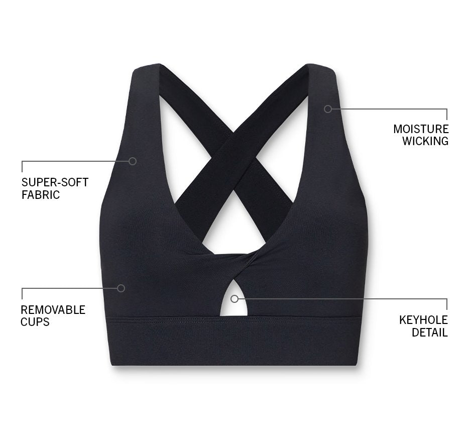 WOMEN'S FABLETICS OASIS TWIST SPORTS BRA | BLACK