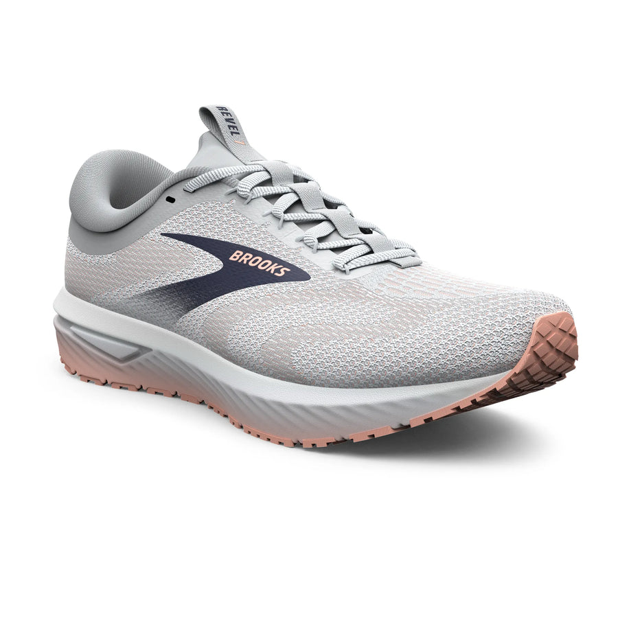 WOMEN'S BROOKS REVEL 7 | OYSTER / WHITE / TROPICAL PEACH
