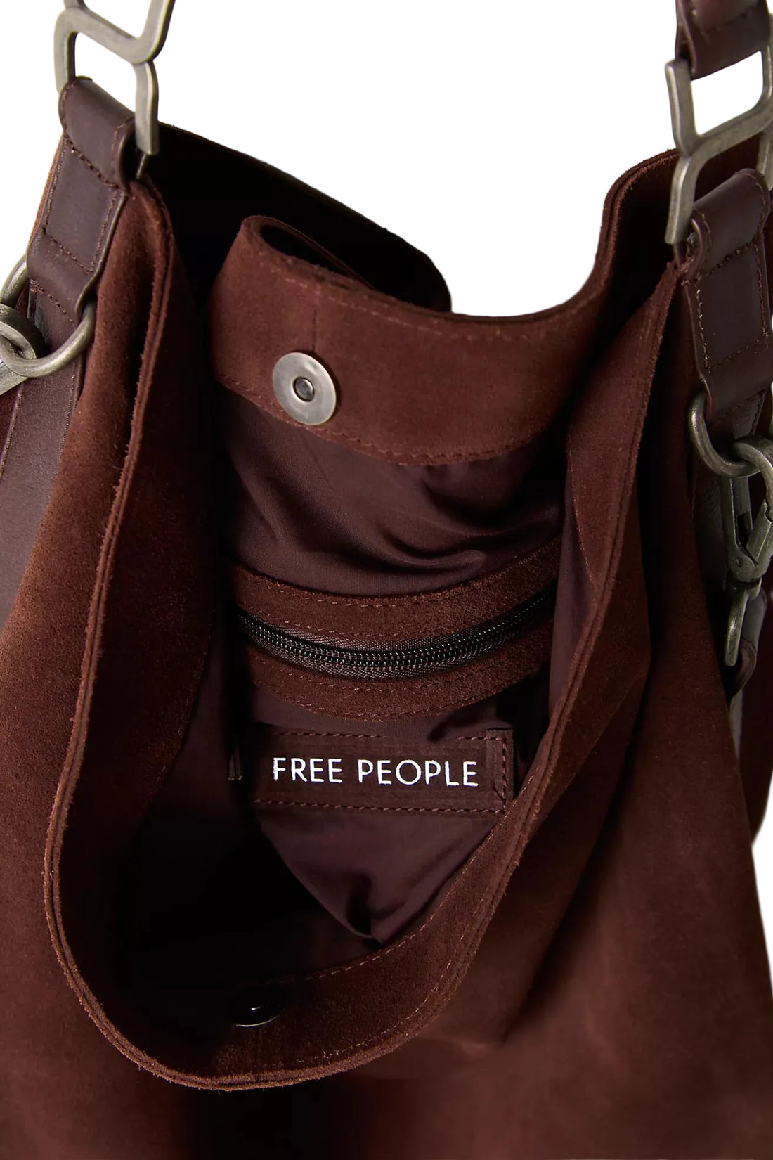WOMEN'S FREE PEOPLE SUZIE SUEDE SLOUCH TOTE | ESPRESSO