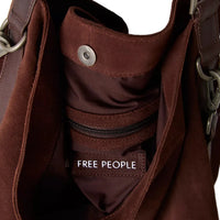 WOMEN'S FREE PEOPLE SUZIE SUEDE SLOUCH TOTE | ESPRESSO