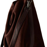 WOMEN'S FREE PEOPLE SUZIE SUEDE SLOUCH TOTE | ESPRESSO