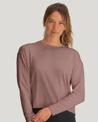 WOMEN'S FREE FLY BAMBOO SHADE CROSSOVER LONG SLEEVE | FIG