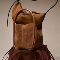 WOMEN'S FREE PEOPLE BARLOW BUCKET BAG | COGNAC